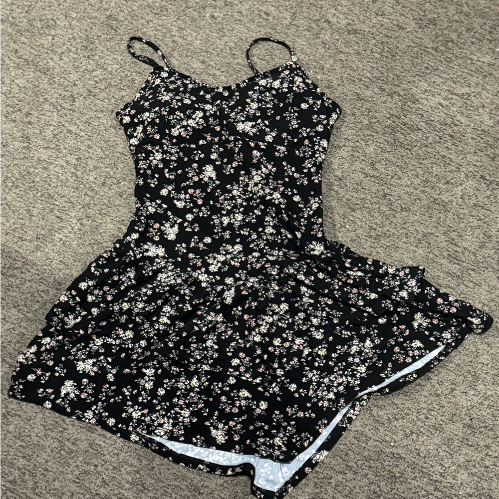 No Boundaries Black Floral Midi Dress